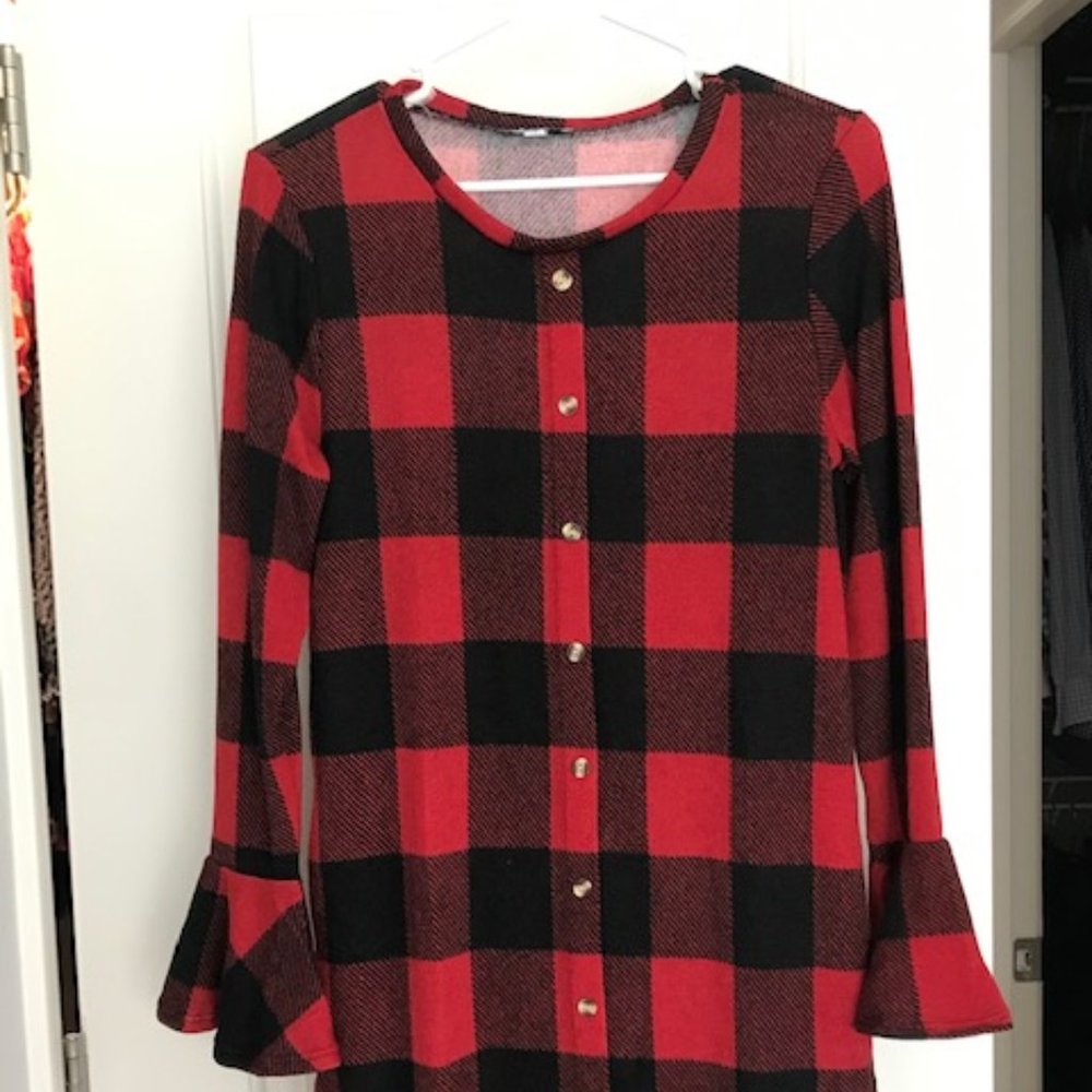 Red & Black Buffalo Check Dress